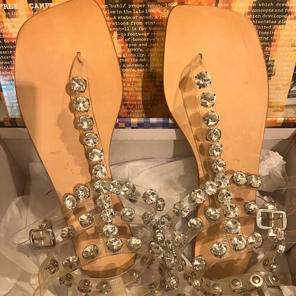 Jeffrey Campbell rhinestone leather sandals